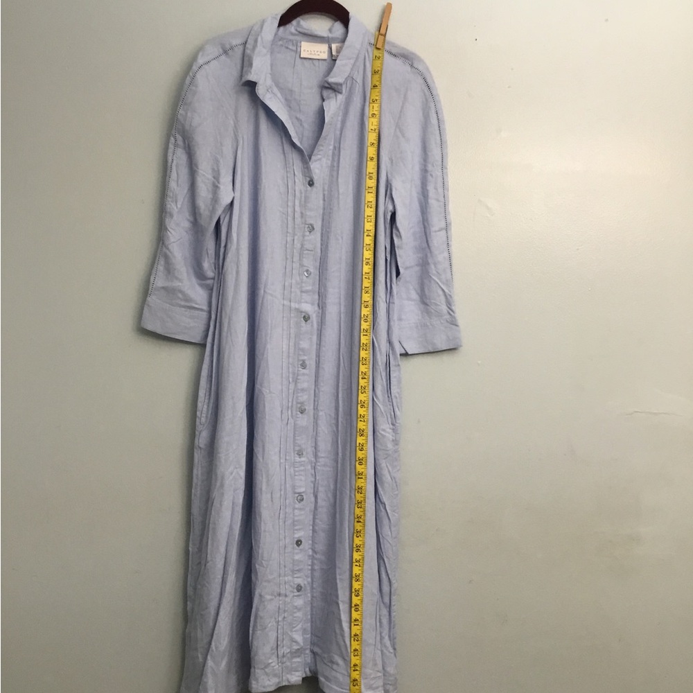 Calypso St. Barth Light Blue Button-Down Midi Dress